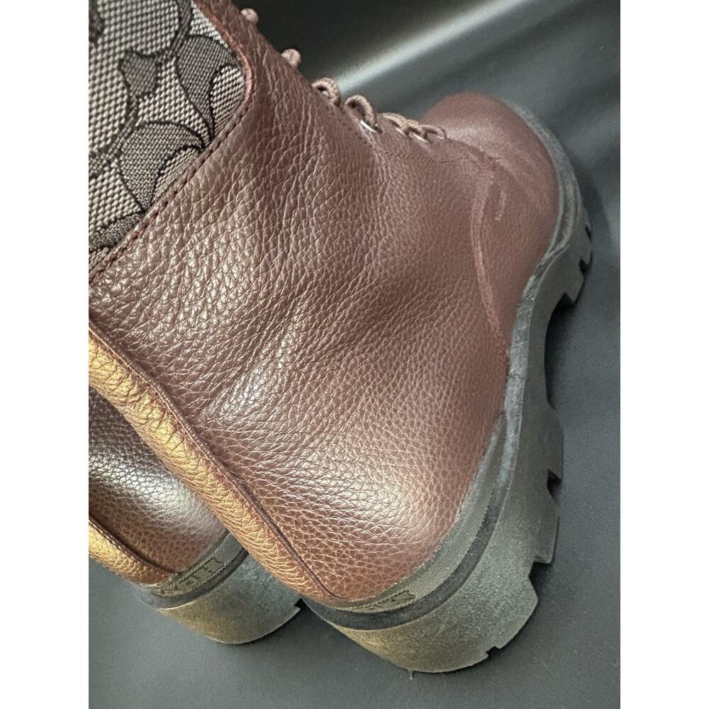 Coach New York Citysole Leather Boots Oxblood Men Size 13 Signature Rare - Picture 5 of 16